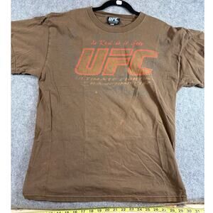 Vintage Y2K Ultimate Fight Championship Shirt Mens Large Brown Combat UFC Tee